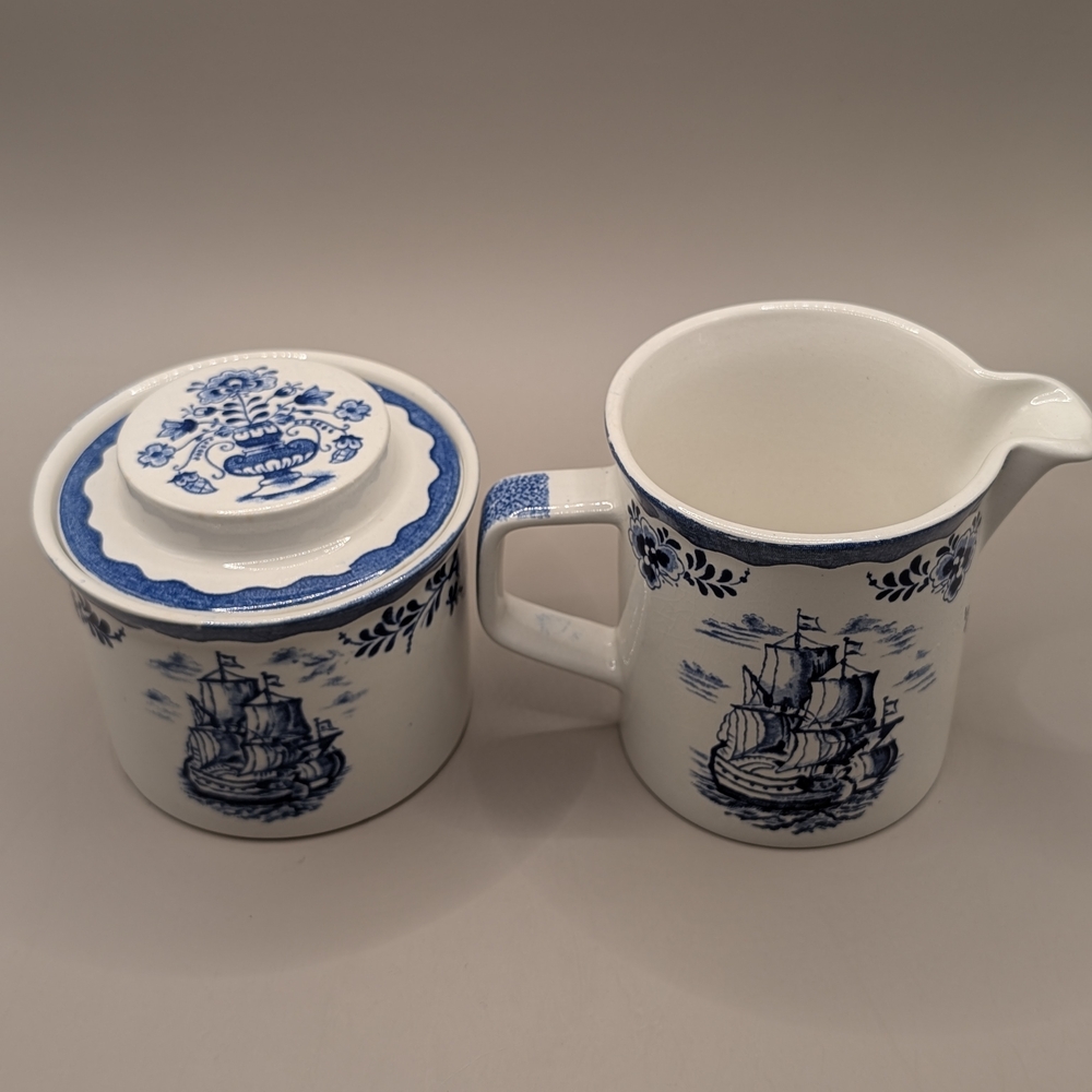 Johnson Brothers Blue and White Ship Design Set
